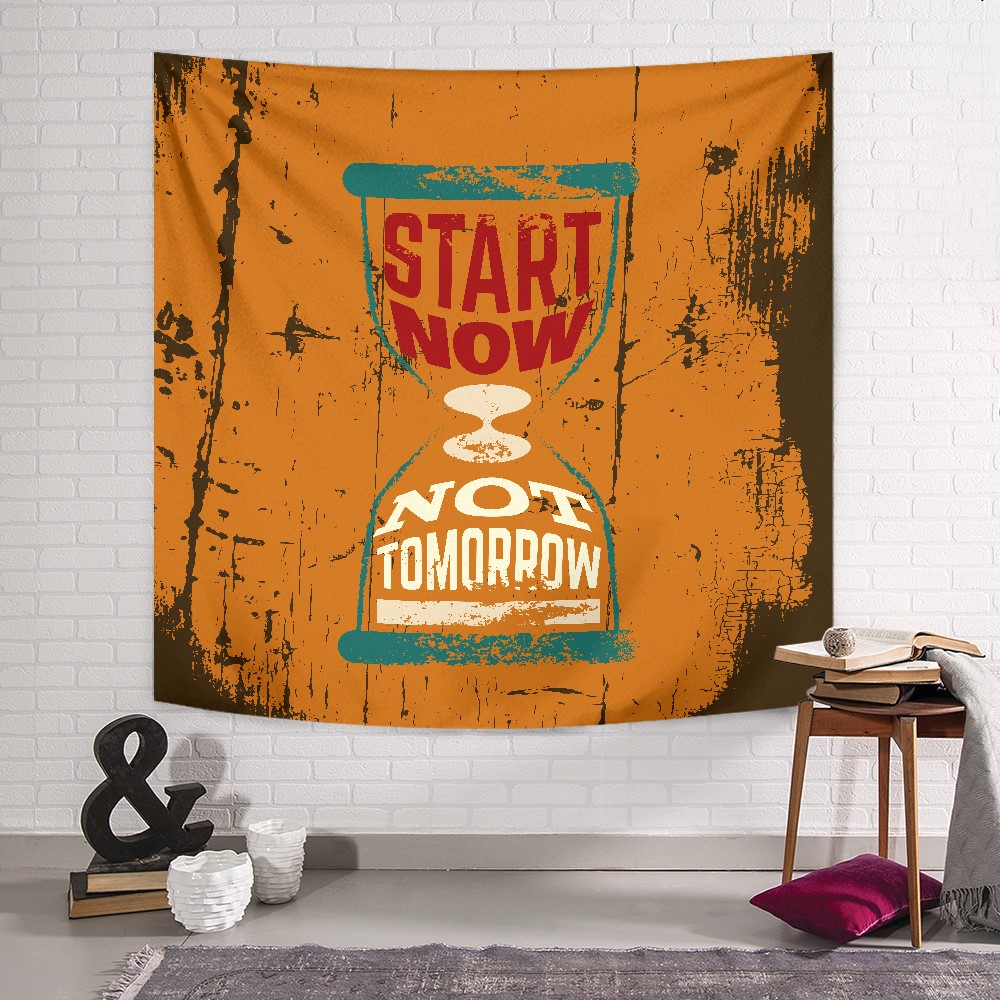 Start Now Motivasyon Duvar Örtüsü 